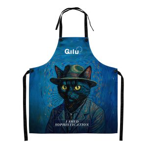 Van Gogh Cat Apron – Funny Artistic Cooking Apron for Cat Lovers
