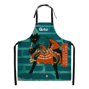Samurai Cat Apron – Funny Warrior Cat Cooking Apron