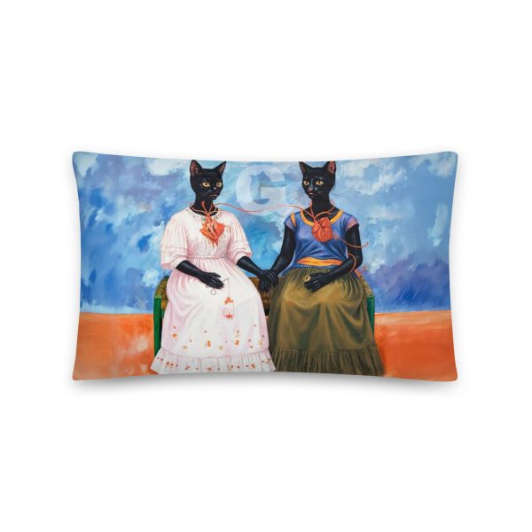 Frida Cat Pillow – Bold Black Cat Throw Pillow with Artistic Flair - Image 3