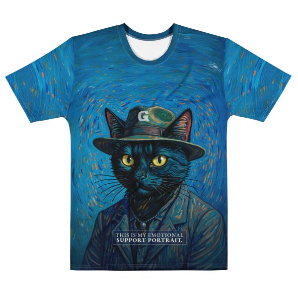 Support Cat All-Over Tee – Van Gogh Style Funny Cat Shirt