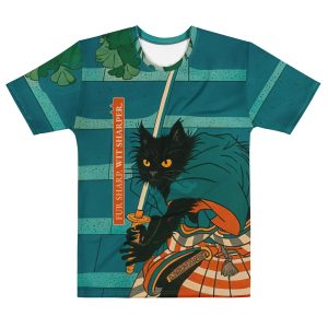 Samurai Cat All-Over Tee – Ninja Style Funny Cat Shirt