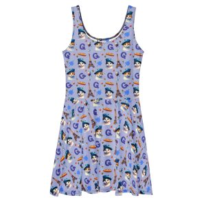 Paris Catwalk All-Over Print Skater Dress – Funny Cat Lover Gift
