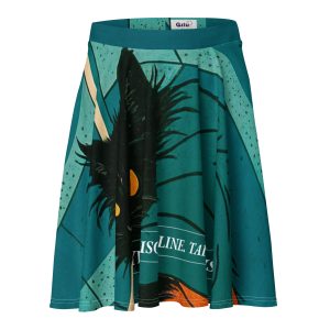 Samurai Cat Skater Skirt – All-Over Print Feline Warrior Skirt