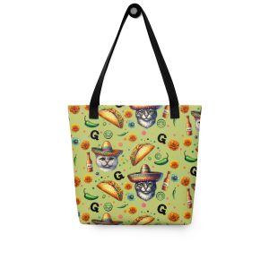 Taco Cat Fiesta All-Over Print Tote Bag – Mexican Cat-Inspired Fun