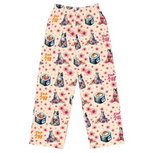 Sushi, Sakura and Sass Wide-Leg Cat Pants