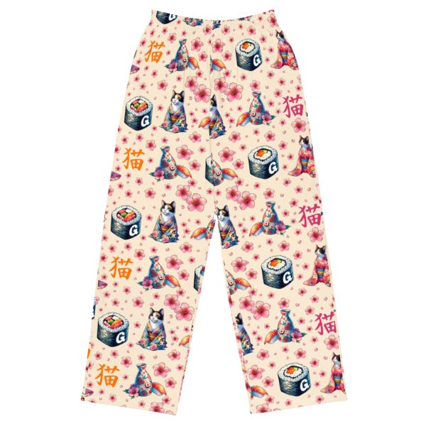 Sushi, Sakura and Sass Wide-Leg Cat Pants