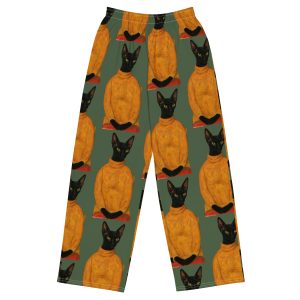 Turtleneck Muse Unisex Wide-Leg Pants – Artistic Cat Attire