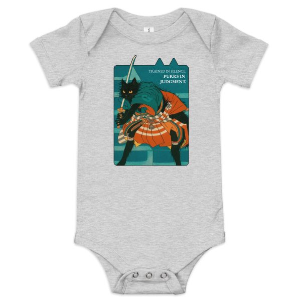Samurai Cat – Warrior Baby Bodysuit for Cat Lovers - Image 3