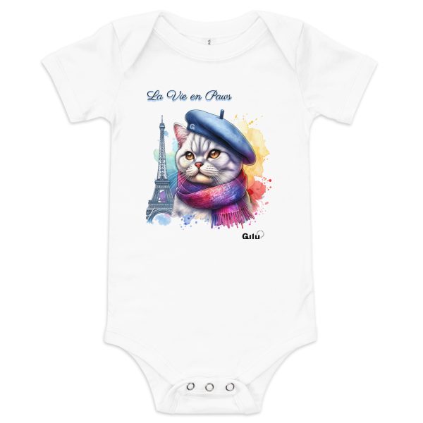 La Vie en Paws Baby Onesie – Paris Cat Baby Gift - Image 4