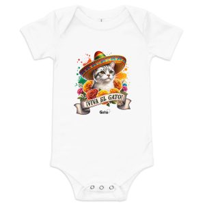 Viva el Gato Baby Onesie – Mexican Cat Bodysuit for Baby