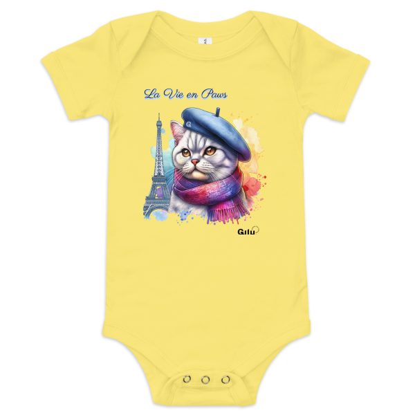 La Vie en Paws Baby Onesie – Paris Cat Baby Gift - Image 5