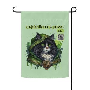 Triskelion of Paws Garden Flag – Irish Cat Magic