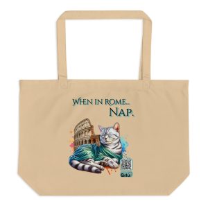 When in Rome Nap Cat Tote Bag – Large Organic Italian Cat Tote