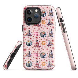 Sushi Cats & Cherry Blossoms iPhone Case – MagSafe® Tough Protection