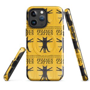 Vitruvian Cat MagSafe® Case – Funny Yellow iPhone® Case for Cat Lovers