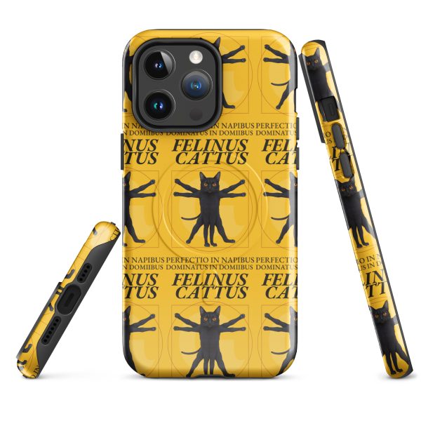 Vitruvian Cat MagSafe® Case – Funny Yellow iPhone® Case for Cat Lovers