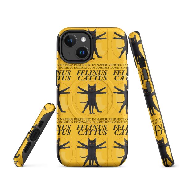 Vitruvian Cat MagSafe® Case – Funny Yellow iPhone® Case for Cat Lovers - Image 3