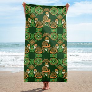 Celtic Cat Guardian Sublimated Towel