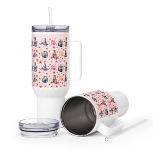 Kawaii Cat & Sushi Travel Mug – Japanese Cat Tumbler