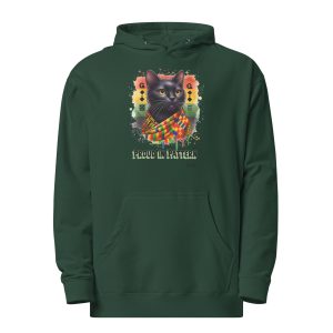 Proud in Pattern Hoodie – Black Cat Culture Hoodie for Cat Lovers