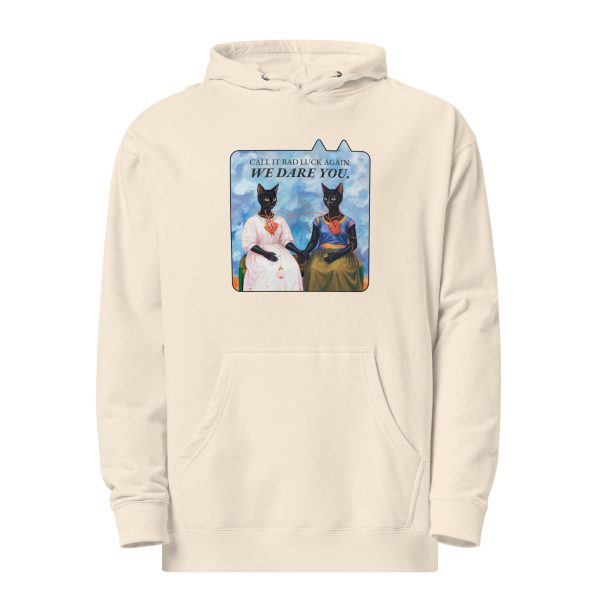 Dare You Cat Hoodie – Frida Style Black Cat Hoodie for Bold Humans