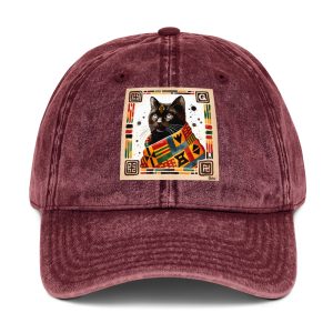 African Heritage Cat Vintage Hat – Funny Cat Dad Cap