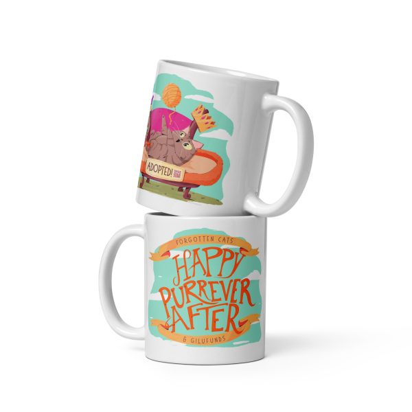Happy Purrever After Cat Adoption Mug – White Glossy Rescue Gift - Image 2