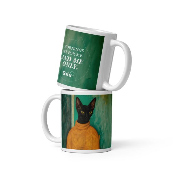 Turtleneck Cat Mug – Black Cat Morning Attitude Coffee Cup - Image 2