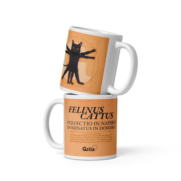 Vitruvian Cat Mug – Funny Feline Coffee Cup for Nap Lovers - Image 2