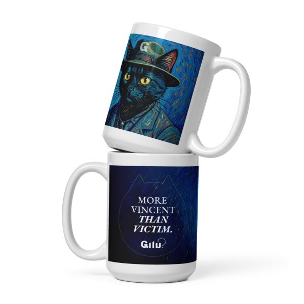 Vincent Cat Mug – Van Gogh Style Black Cat Coffee Cup - Image 3