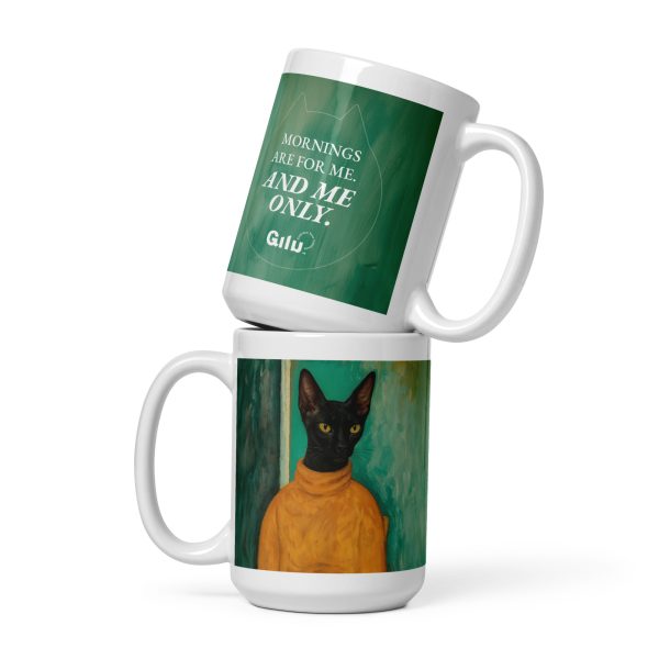 Turtleneck Cat Mug – Black Cat Morning Attitude Coffee Cup - Image 3