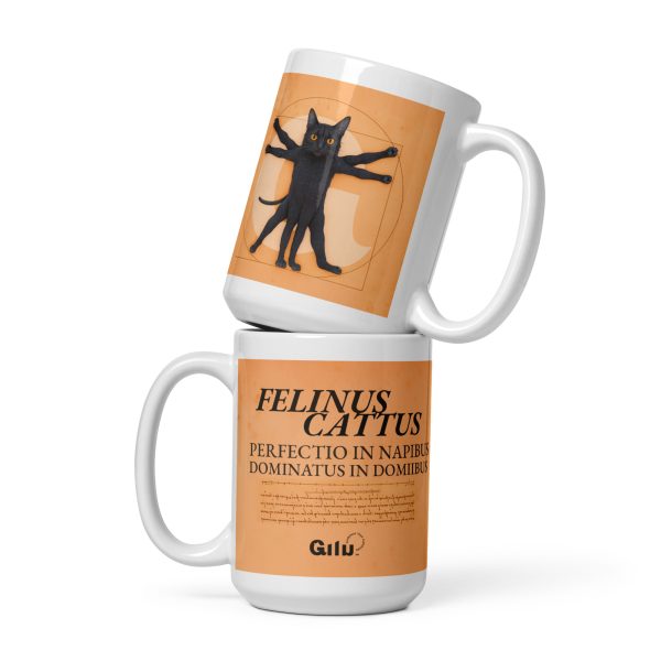 Vitruvian Cat Mug – Funny Feline Coffee Cup for Nap Lovers - Image 3