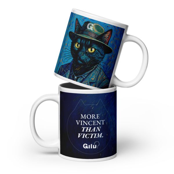 Vincent Cat Mug – Van Gogh Style Black Cat Coffee Cup