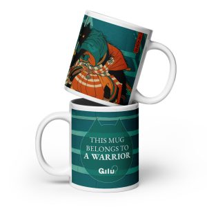 Samurai Cat Travel Mug – Warrior Cat Tumbler with Handle