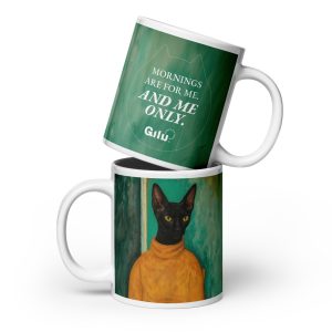 Turtleneck Cat Mug – Black Cat Morning Attitude Coffee Cup