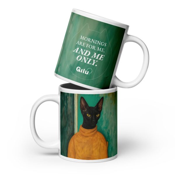 Turtleneck Cat Mug – Black Cat Morning Attitude Coffee Cup