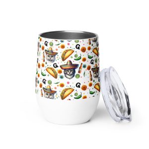 Sombrero Cat Wine Tumbler – Funny Cat Lover Gift from Mexico