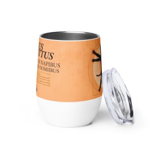 Vitruvian Cat Wine Tumbler – Funny Nap-Themed Stainless Steel Cup
