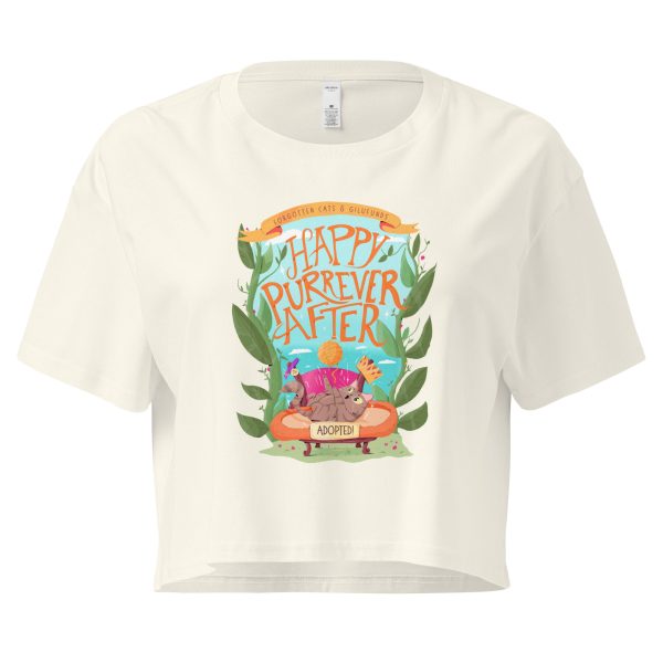 Happy Purrever After Rescue Cat Crop Top – Women’s Organic Tee - Image 7