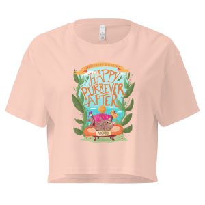 Happy Purrever After Rescue Cat Crop Top – Women’s Organic Tee