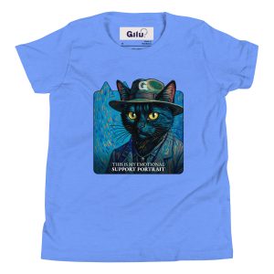 Support Cat Youth Tee – Funny Van Gogh Style Shirt for Kids