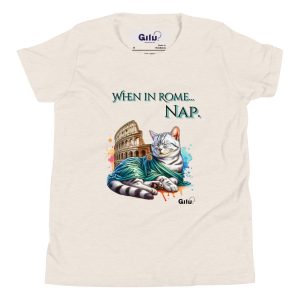 When in Rome... Nap – Funny Roman Cat Youth Tee