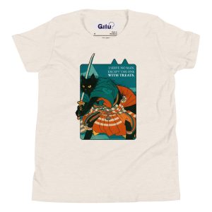 Samurai Cat Youth Tee – Funny Treat-Lover Shirt for Kids