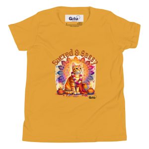 Sacred and Sassy – Indian-Inspired Youth Cat Tee | Cats of the World