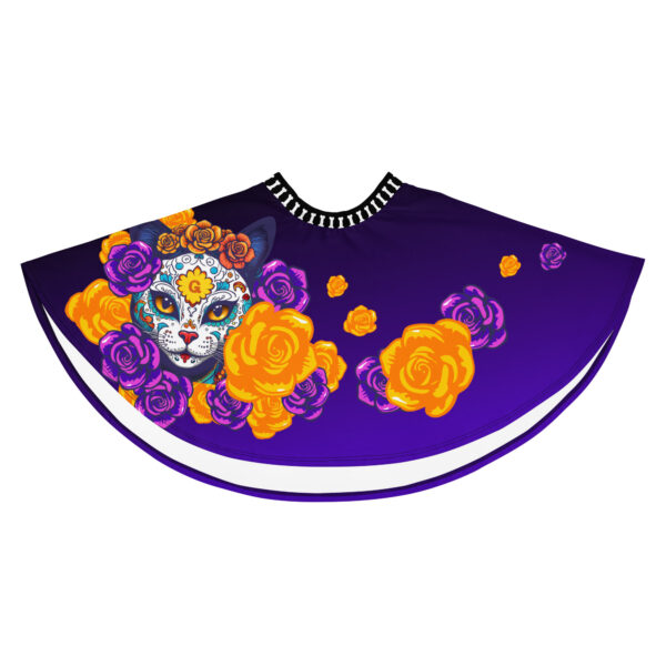 Día de los Muertos Cat Skater Skirt – Sugar Skull Cat Design - Image 3