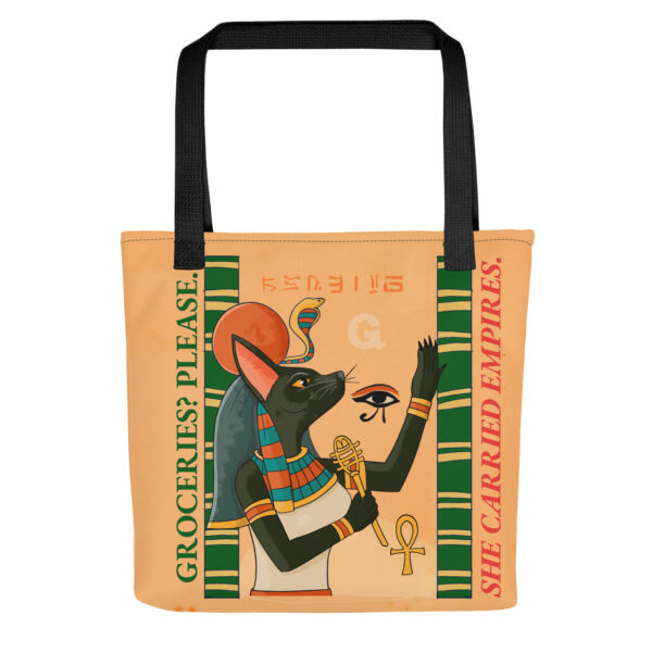 Deity Cat Tote Bag – Groceries? She Carried Empires - Image 6