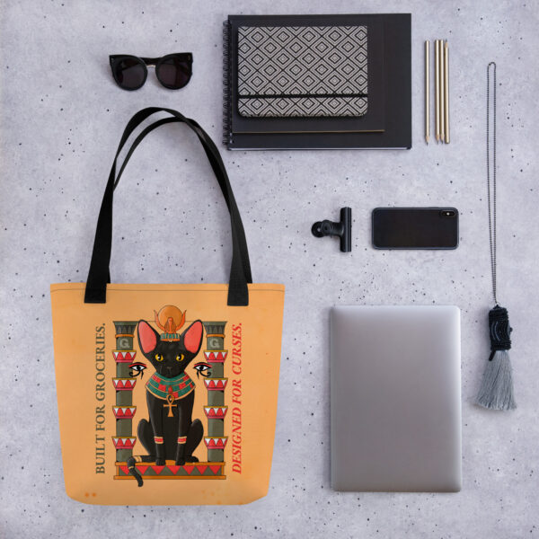 Pharaoh Cat Tote Bag – Built for Groceries, Designed for Curses - Image 2