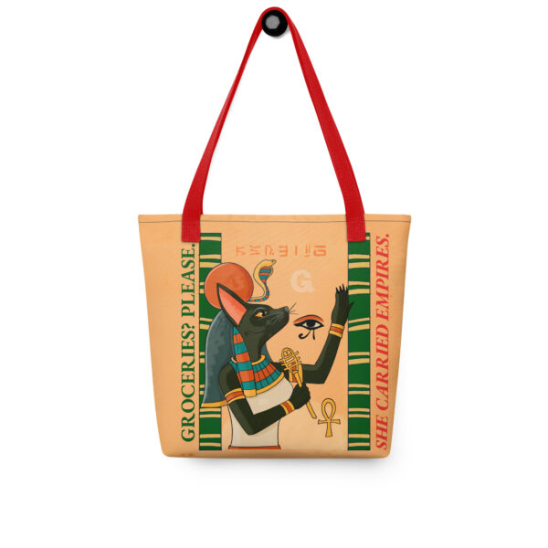 Deity Cat Tote Bag – Groceries? She Carried Empires - Image 2