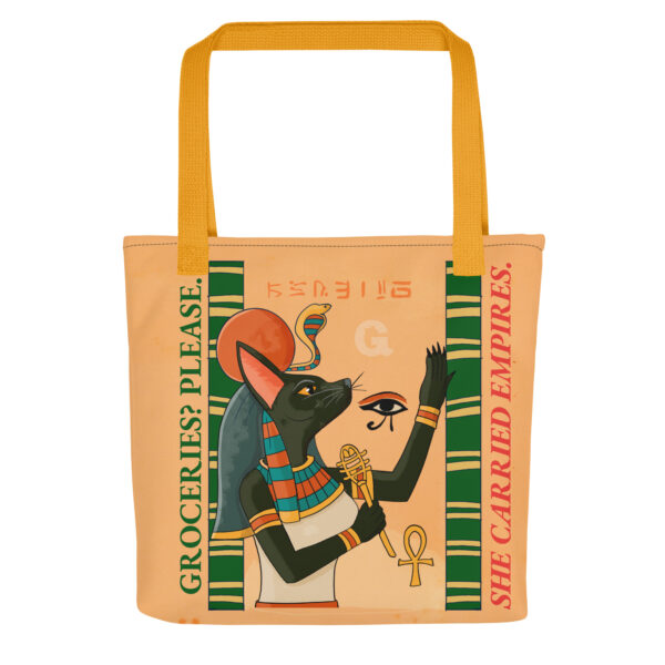 Deity Cat Tote Bag – Groceries? She Carried Empires - Image 4