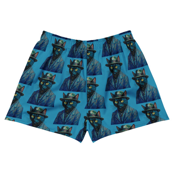 Van Gogh Cat Athletic Shorts – Artistic Unisex Workout Shorts - Image 2